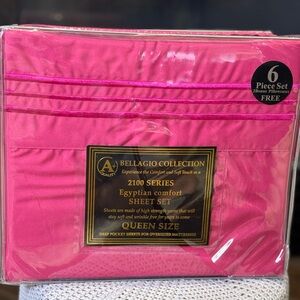 Brand new Queen size bed sheet set ,6PCS, deep pocket,Bellagio Collection Pink